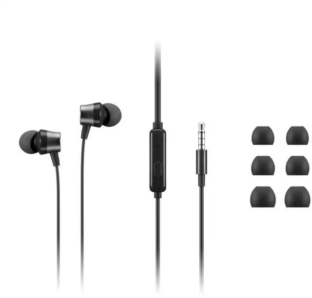 Alt view image 8 of 13 - Lenovo Analog In-Ear Headphone Gen II (3.5mm) - Stereo - Mini-phone (3.5mm) - Wired - 32 Ohm - 100 Hz - 200 kHz - Earbud - Binaural - In-ear - 3.94 ft Cable - Black