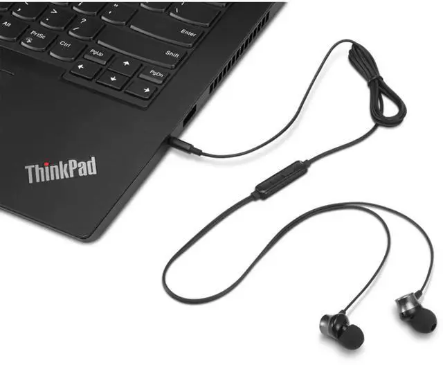 Alt view image 12 of 13 - Lenovo Analog In-Ear Headphone Gen II (3.5mm) - Stereo - Mini-phone (3.5mm) - Wired - 32 Ohm - 100 Hz - 200 kHz - Earbud - Binaural - In-ear - 3.94 ft Cable - Black