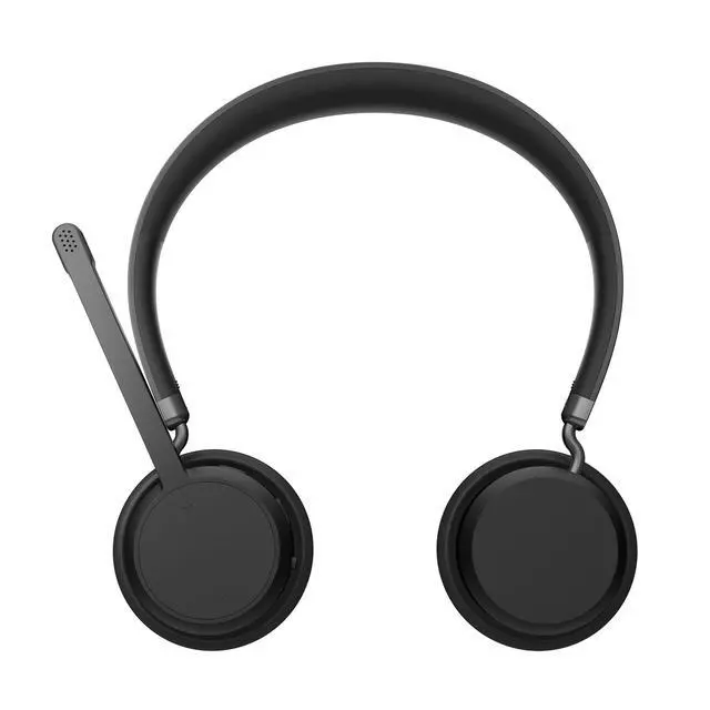 Alt view image 5 of 7 - Lenovo Wireless Stereo Headset - Stereo - Wireless - Bluetooth - 98.4 ft - 32 Ohm - 20 Hz to 20 kHz - On-ear, Over-the-head - Binaural - Circumaural - 4.27 ft Cable - Noise Canceling - Black