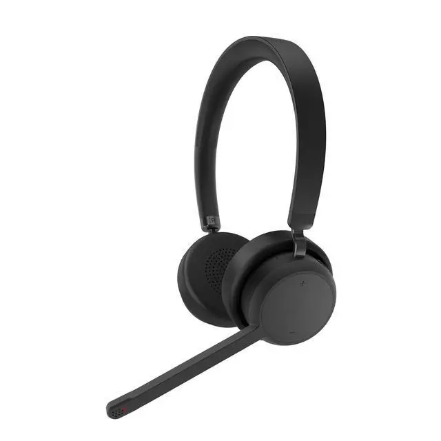 Alt view image 3 of 7 - Lenovo Wireless Stereo Headset - Stereo - Wireless - Bluetooth - 98.4 ft - 32 Ohm - 20 Hz to 20 kHz - On-ear, Over-the-head - Binaural - Circumaural - 4.27 ft Cable - Noise Canceling - Black