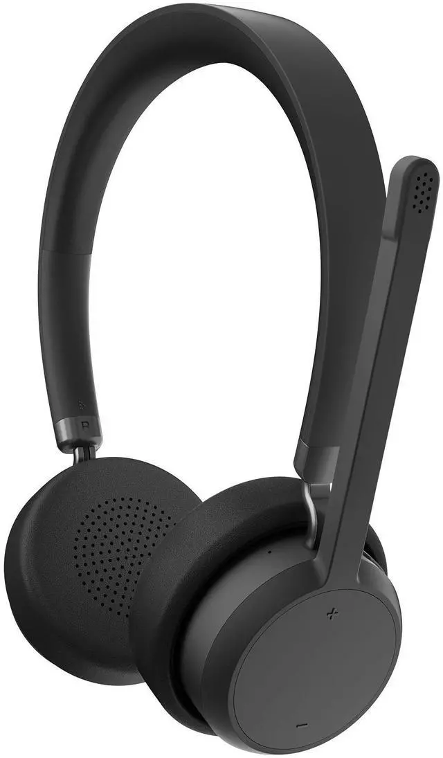 Alt view image 4 of 7 - Lenovo Wireless Stereo Headset - Stereo - Wireless - Bluetooth - 98.4 ft - 32 Ohm - 20 Hz to 20 kHz - On-ear, Over-the-head - Binaural - Circumaural - 4.27 ft Cable - Noise Canceling - Black
