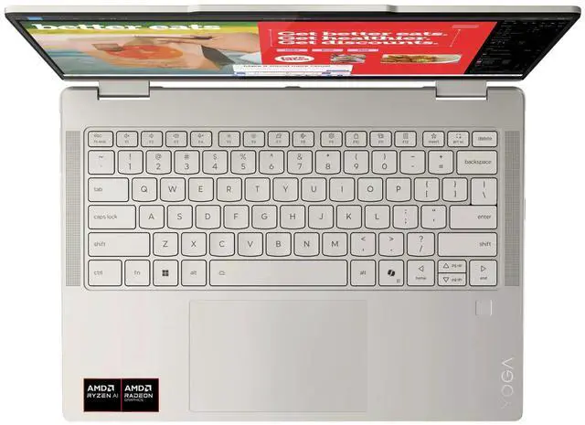 Alt view image 5 of 7 - Lenovo Yoga 7 2-in-1 Laptop, 14"  Glass,Ryzen AI 5 340,16GB, AMD Radeon 840M, 1TB SSD,Win 11 Home