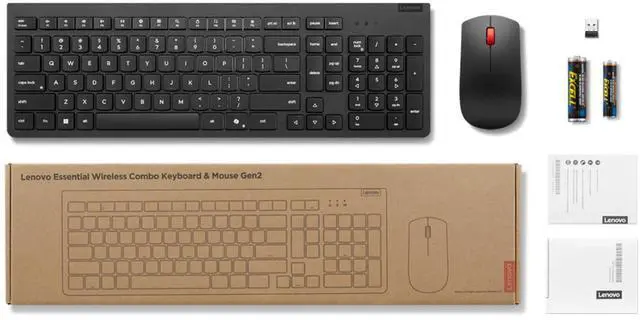 Alt view image 6 of 7 - Lenovo Essential Wireless Combo Keyboard & Mouse Gen2 AI - US English