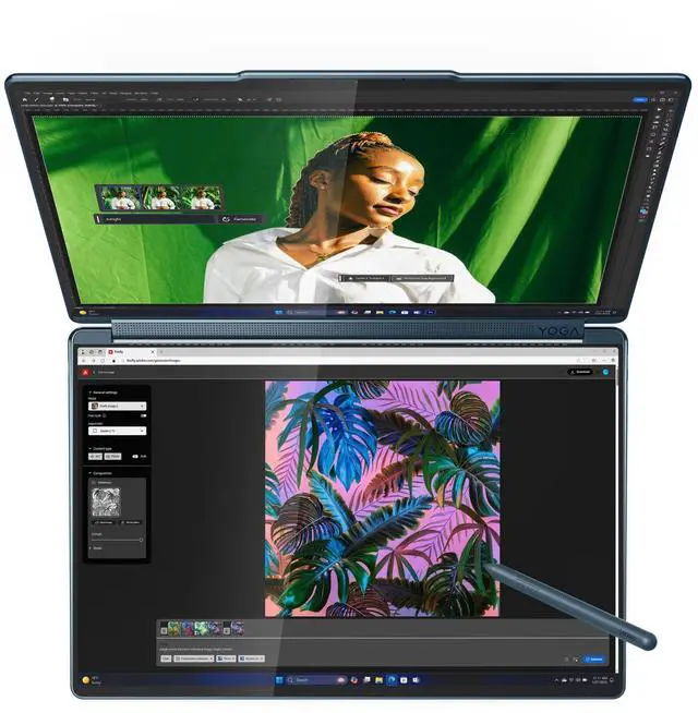 Alt view image 4 of 7 - Lenovo Yoga Book 9i Laptop, 14" Glass,Intel Core Ultra 7 255H,32GB, Arc 140T GPU, 1TB SSD,Win 11 Home