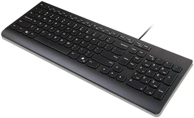 Alt view image 4 of 6 - Lenovo Essential Wired Keyboard Black US English