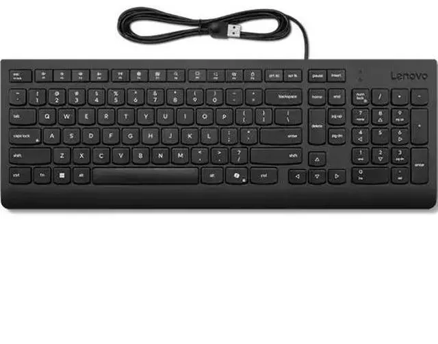 Alt view image 6 of 6 - Lenovo Essential Wired Keyboard Black US English