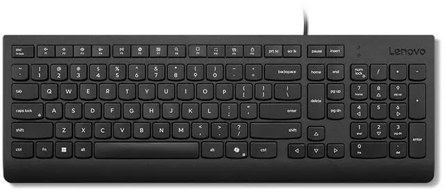 Alt view image 3 of 6 - Lenovo Essential Wired Keyboard Black US English