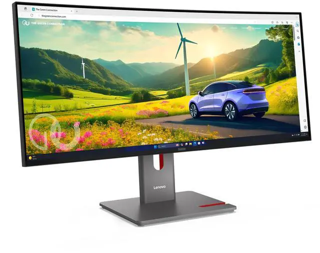 Alt view image 3 of 10 - Lenovo ThinkVision P34WD-40 34" UWQHD Curved Screen LCD Monitor