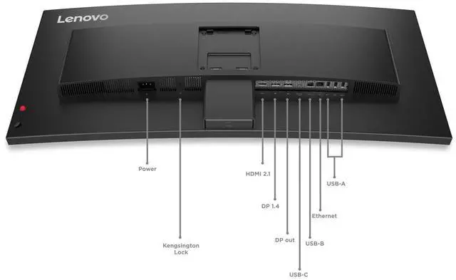 Alt view image 10 of 10 - Lenovo ThinkVision P34WD-40 34" UWQHD Curved Screen LCD Monitor