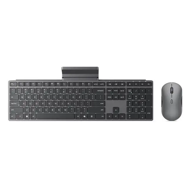 Alt view image 8 of 14 - Lenovo 700 Modern Wireless Keyboard & Mouse Combo, 2.4 GHz Dongle & Dual Bluetooth Connection, AES-128 Encryption, 36 Month Battery Life, Quiet Mouse, Luna Grey