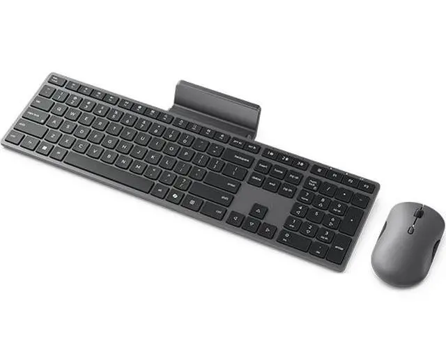 Alt view image 14 of 14 - Lenovo 700 Modern Wireless Keyboard & Mouse Combo, 2.4 GHz Dongle & Dual Bluetooth Connection, AES-128 Encryption, 36 Month Battery Life, Quiet Mouse, Luna Grey