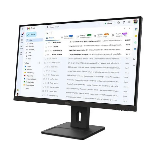 Alt view image 3 of 7 - Lenovo ThinkVision 27 inch IPS FHD 100Hz Monitor - E27-40