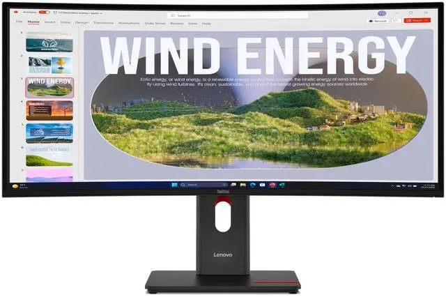 Alt view image 17 of 20 - Lenovo ThinkVision T34WD-40 34" Class UW-QHD Curved Screen LED Monitor - 21:9 - Eclipse Black - 34" Viewable - Vertical Alignment (VA) - WLED Backlight - 3440 x 1440 - 16.7 Million Colors -