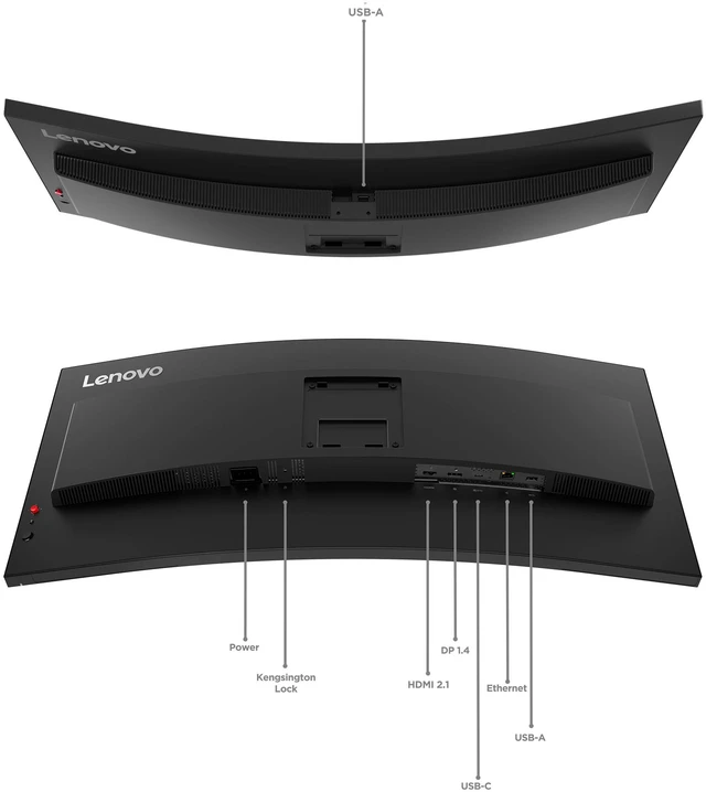 Alt view image 7 of 14 - Lenovo ThinkVision 34 inch VA WQHD 120hz USB-C Curved Monitor - T34WD-40