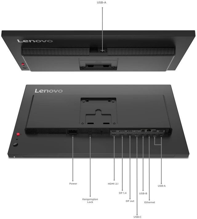 Alt view image 7 of 7 - Lenovo ThinkVision 23.8 inch IPS QHD 120Hz USB-C Monitor - P24QD-40