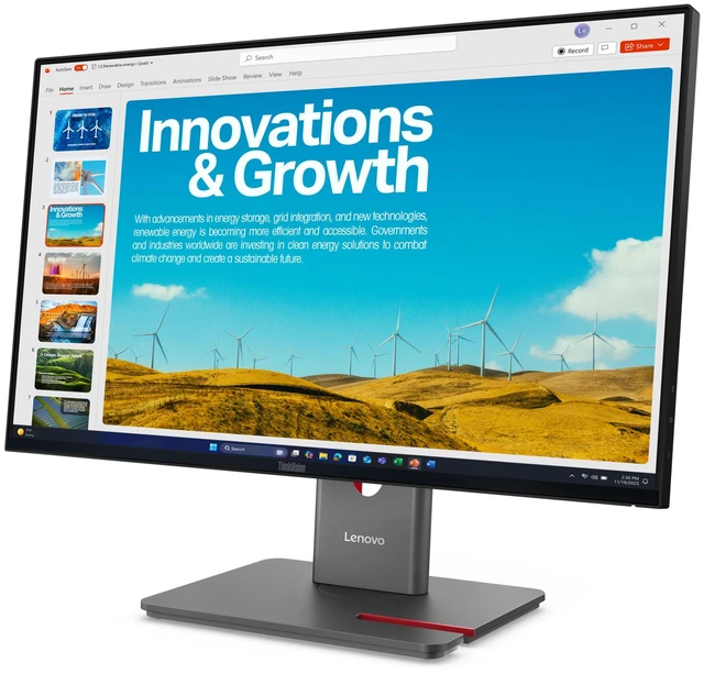 Alt view image 3 of 7 - Lenovo ThinkVision 23.8 inch IPS QHD 120Hz USB-C Monitor - P24QD-40