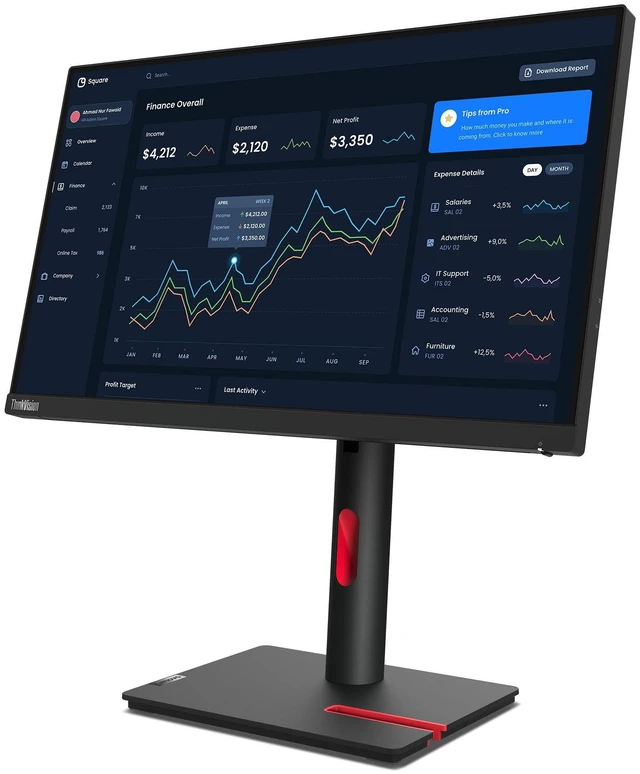 Alt view image 10 of 14 - Lenovo ThinkVision 21.5 inch IPS FHD 60Hz Monitor - T22i-30