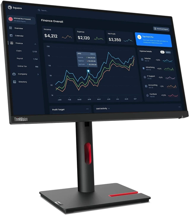 Alt view image 9 of 14 - Lenovo ThinkVision 21.5 inch IPS FHD 60Hz Monitor - T22i-30