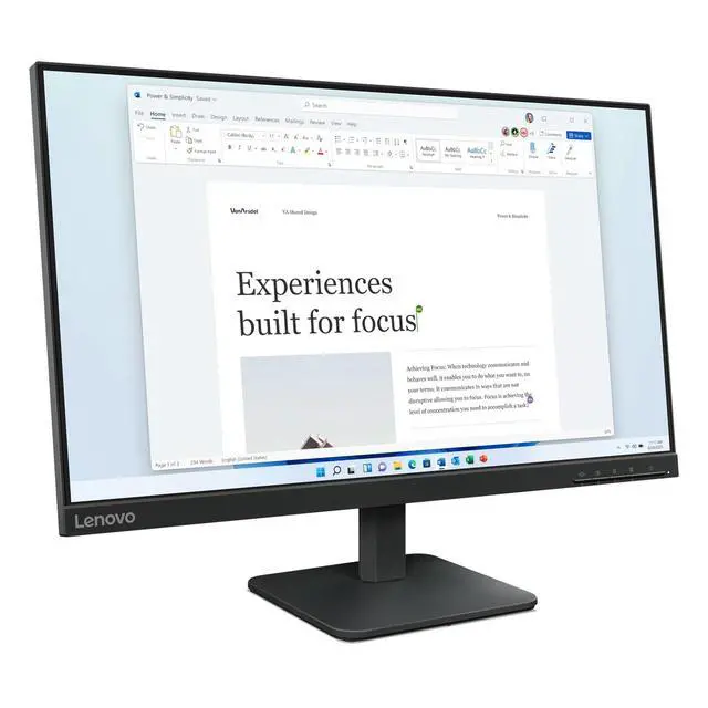 Alt view image 9 of 14 - Lenovo L24-4e - Office Monitor - 23.8" FHD IPS Display - 100Hz Refresh Rate - 4 ms MPRT - 99% sRGB - Raven Black - Tilt Stand