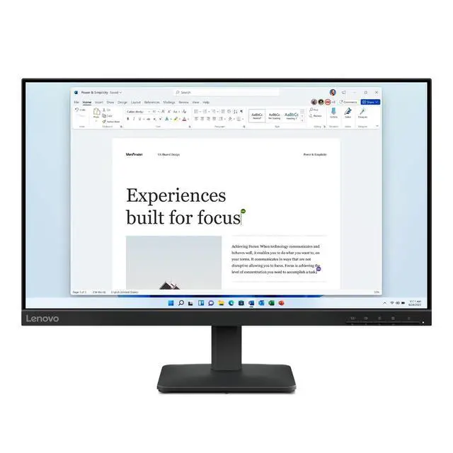 Alt view image 8 of 14 - Lenovo L24-4e - Office Monitor - 23.8" FHD IPS Display - 100Hz Refresh Rate - 4 ms MPRT - 99% sRGB - Raven Black - Tilt Stand