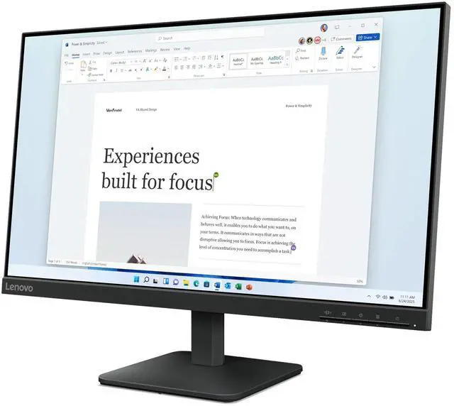 Alt view image 10 of 14 - Lenovo L24-4e - Office Monitor - 23.8" FHD IPS Display - 100Hz Refresh Rate - 4 ms MPRT - 99% sRGB - Raven Black - Tilt Stand