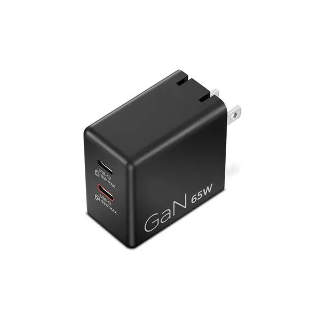 Alt view image 4 of 7 - Lenovo Dual USB-C 65W GaN Power Adapter