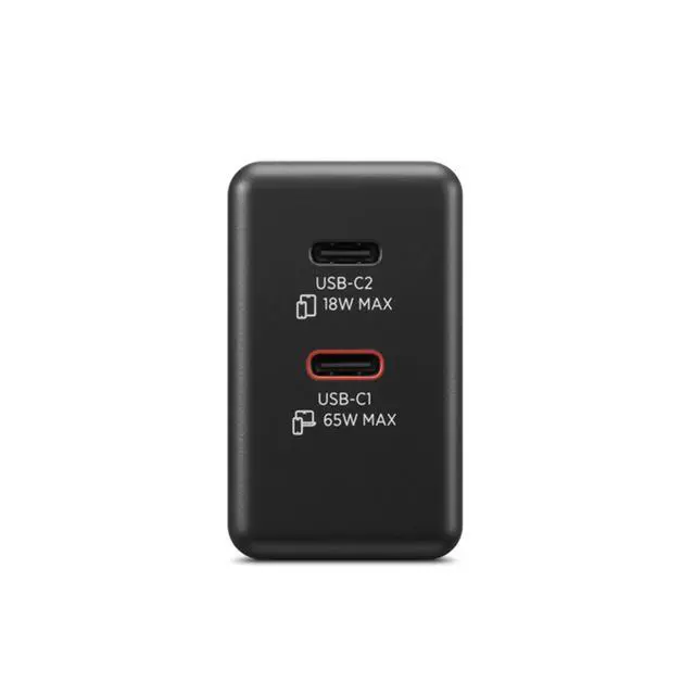 Alt view image 3 of 7 - Lenovo Dual USB-C 65W GaN Power Adapter
