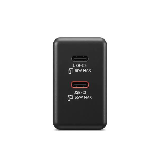 Alt view image 4 of 7 - Lenovo Dual USB-C 65W GaN Power Adapter (Black)