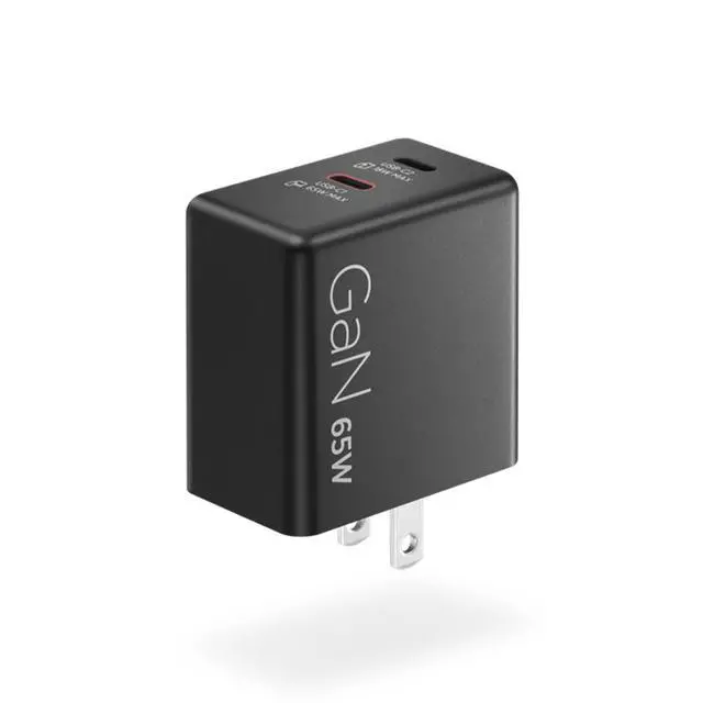 Alt view image 5 of 7 - Lenovo Dual USB-C 65W GaN Power Adapter (Black)