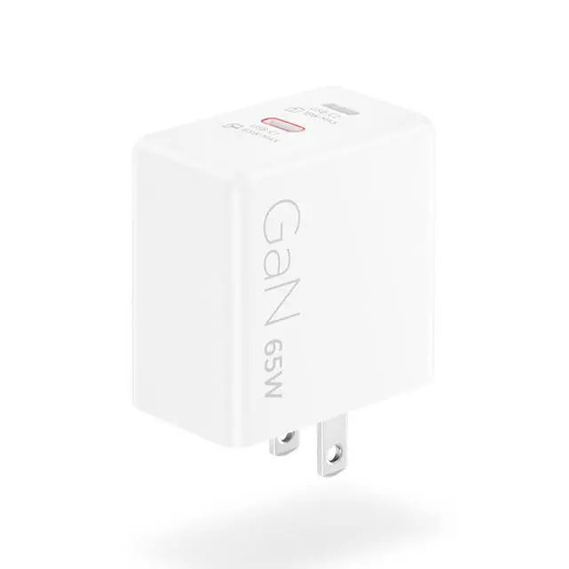 Alt view image 6 of 7 - Lenovo Dual USB-C 65W GaN Power Adapter (White)
