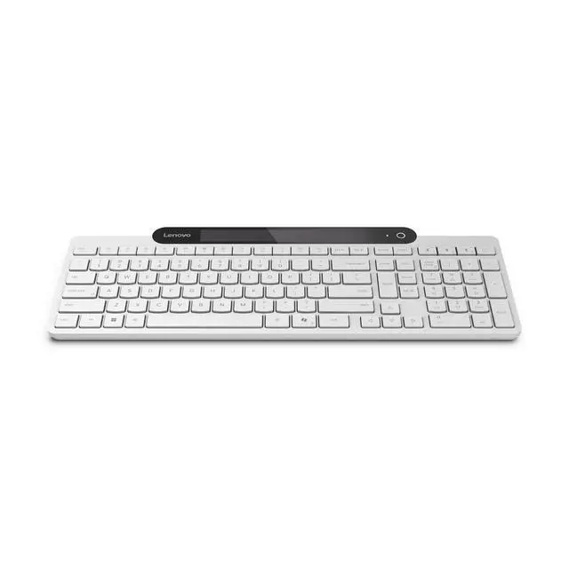 Alt view image 11 of 14 - Lenovo 800 Self-Charging Bluetooth Keyboard, Uses Ambient Light for Charging, Bluetooth 5.1, Supports 3 Devices, Battery Free, Wireless, White