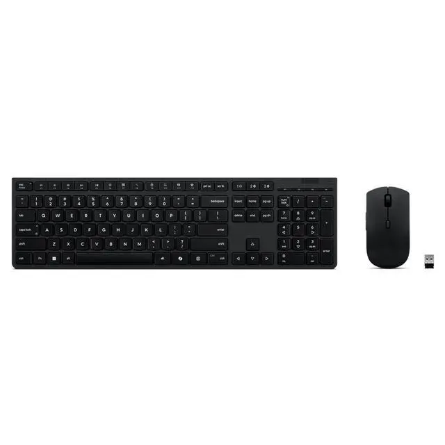 Alt view image 16 of 20 - Lenovo Professional Wireless Rechargeable Combo Keyboard and Mouse -US English - USB Type A Scissors Wireless Bluetooth/RF 2.40 GHz Keyboard - English (US) - Gray - USB Type A Wireless Bluetooth/RF Mo