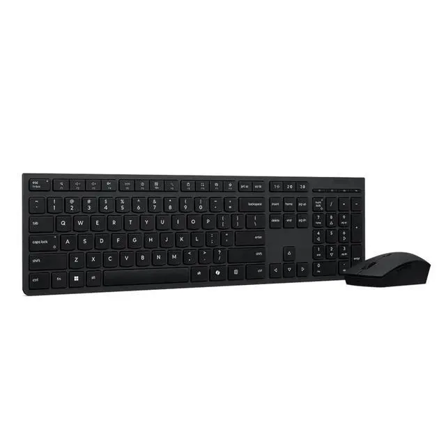 Alt view image 17 of 20 - Lenovo Professional Wireless Rechargeable Combo Keyboard and Mouse -US English - USB Type A Scissors Wireless Bluetooth/RF 2.40 GHz Keyboard - English (US) - Gray - USB Type A Wireless Bluetooth/RF Mo