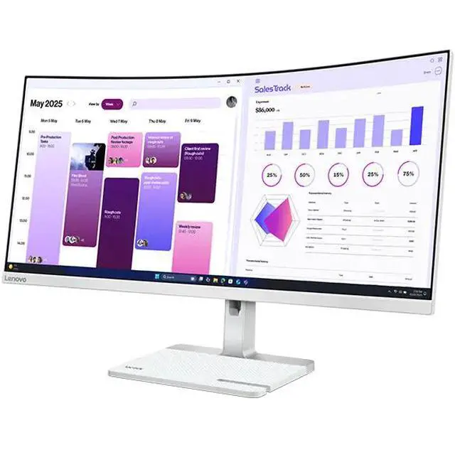 Alt view image 2 of 5 - Lenovo L34W-4C 34-inch VA Curved WQHD 120hz Monitor