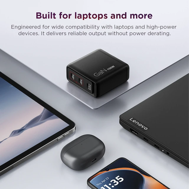Alt view image 5 of 7 - Lenovo Multi-port USB-C 100W GaN Charger