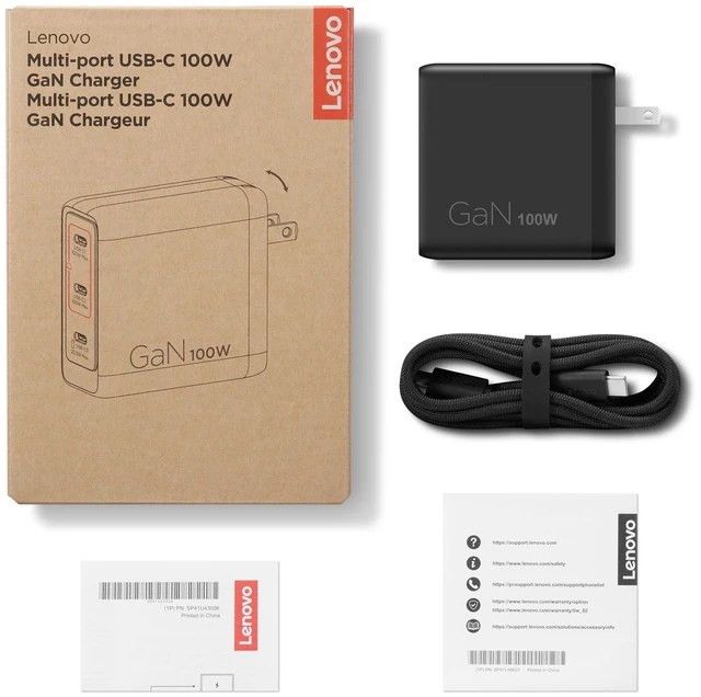 Alt view image 7 of 7 - Lenovo Multi-port USB-C 100W GaN Charger