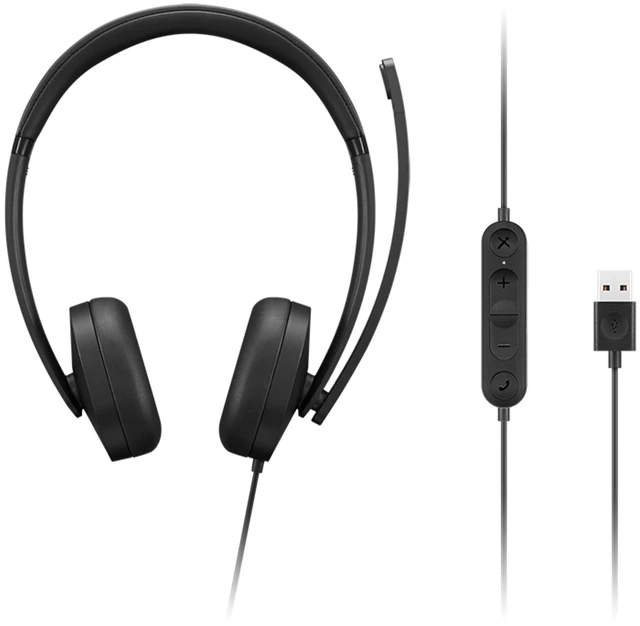 Alt view image 3 of 7 - Lenovo USB-A Wired Stereo Headset Gen 2