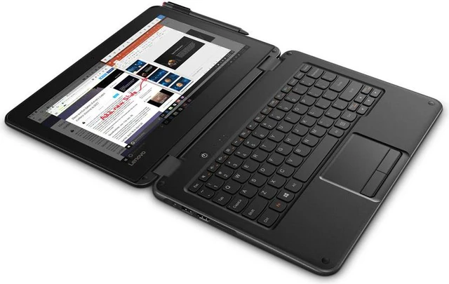 Alt view image 2 of 8 - Lenovo 300e Winbook 81FY0019US 11.6" Touchscreen LCD 2 in 1 Notebook - Intel Celeron N3450 Quad-core (4 Core) 1.10 GHz - 4 GB - 64 GB Flash Memory - Windows 10 S - 1366 x 768 - In-plane Switching (IPS) Technology - Convertible