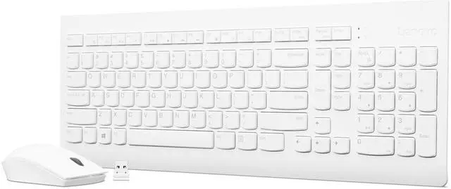 Alt view image 5 of 12 - Lenovo 510 Wireless Combo Keyboard & Mouse (White) - US English