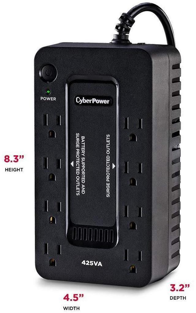 Alt view image 5 of 20 - CyberPower ST425 Standby UPS Systems - 425VA/260W, 120 VAC, NEMA 5-15P, Compact, 8 Outlets