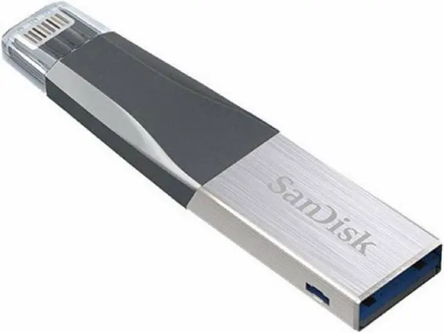 Alt view image 2 of 2 - SanDisk SDIX40N-064G-GN6NN CXG 64GB USB 3.0 Flash Drive iXpand Mini Silver/Black Bulk