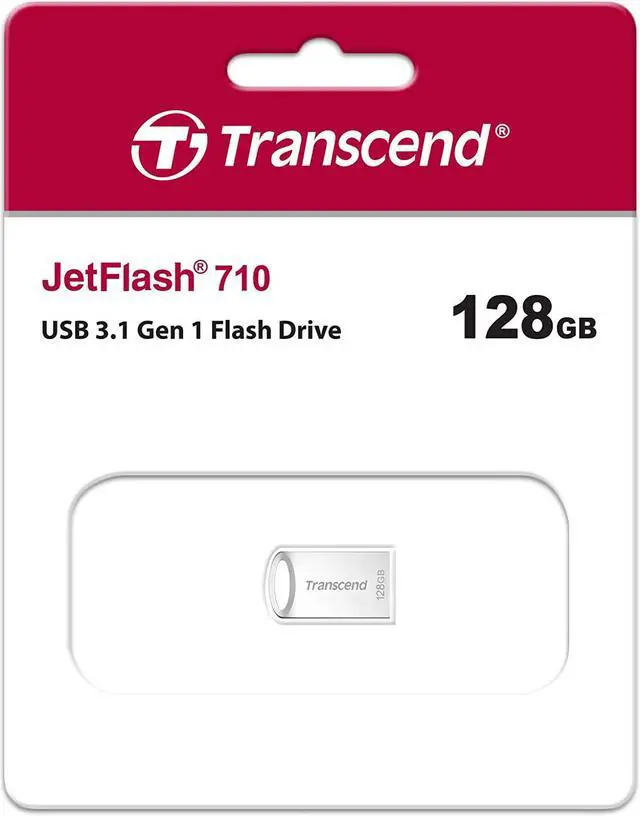 Main image of Transcend TS128GJF710S MAH 128GB USB 3.1 Gen 1 Flash Drive Transcend JetFlash 710 Silver Rectangular