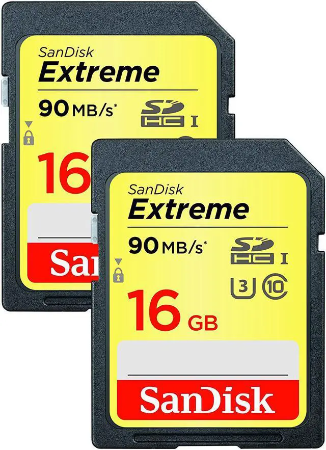 Main image of SanDisk Kit of Qty 2 x Sandisk Extreme 16GB SDHC SDSDXNE-016G-GNCIN Card