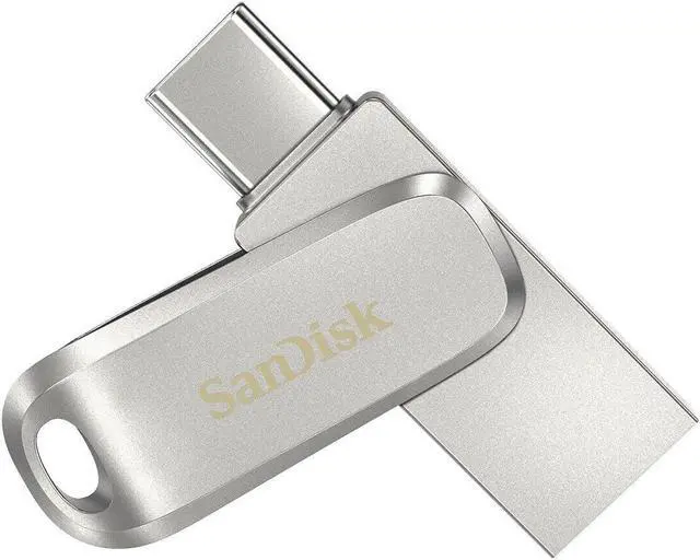 Alt view image 2 of 3 - SanDisk SDDDC4-128G MCB 128GB USB 3.1 Dual A+C Flash Drive r150MB/s SanDisk Ultra Luxe Silver Premium Metal Design Swivel Bulk RFB