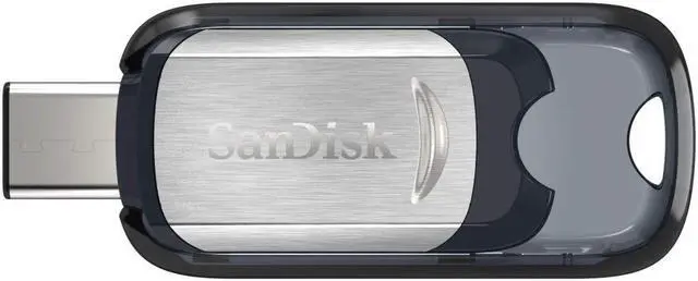 Alt view image 3 of 3 - SanDisk SDCZ450-032G MAK 32GB USB 3.1 Flash Drive r150MB/s w40MB/s Type-C SanDisk Ultra Retractable Black/Silver Bulk