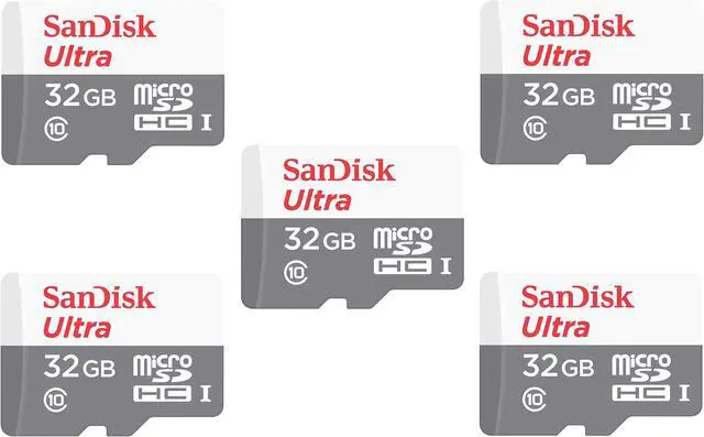 Main image of SanDisk Kit of Qty 5 x SanDisk Ultra 32GB microSDHC SDSQUNS-032G-GN3MN with Cases
