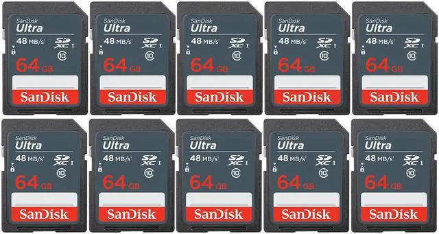 Main image of SanDisk Kit of Qty 10 x SanDisk Ultra 64GB SDXC SDSDUNB-064G-GN3IN