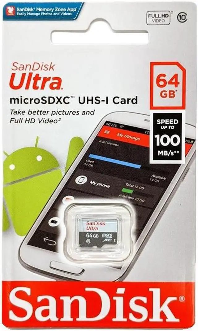 Alt view image 3 of 3 - SanDisk Kit of Qty 1 x SanDisk Ultra 64GB microSDXC SDSQUNR-064G-GN3MN with Case