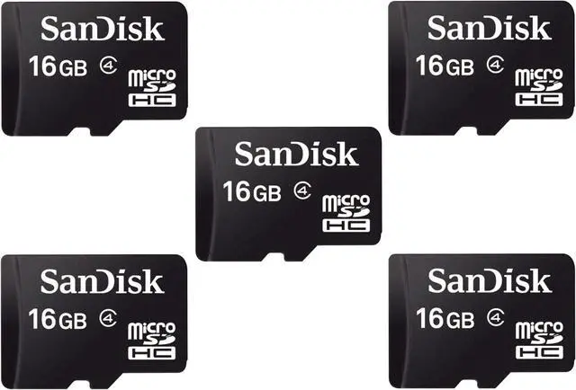 Main image of SanDisk Kit of Qty 5 x SanDisk 16GB microSDHC SDSDQM-016G with Cases