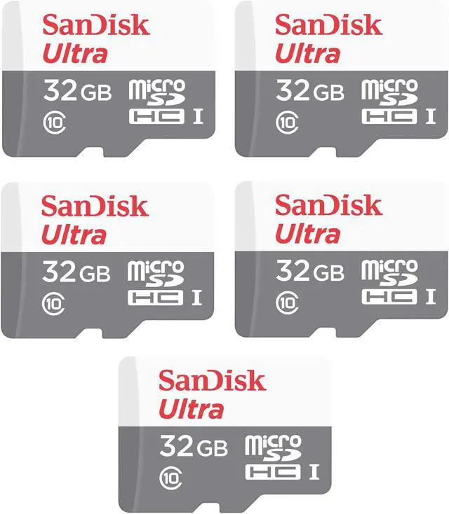 Main image of SanDisk Kit of Qty 5 x SanDisk Ultra 32GB microSDHC SDSQUNR-032G-GN3MN with Cases